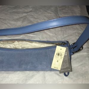 New Ann Taylor Blue Suede Baguette Purse